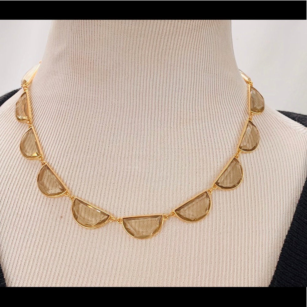 Loft statement necklace crystal half circles